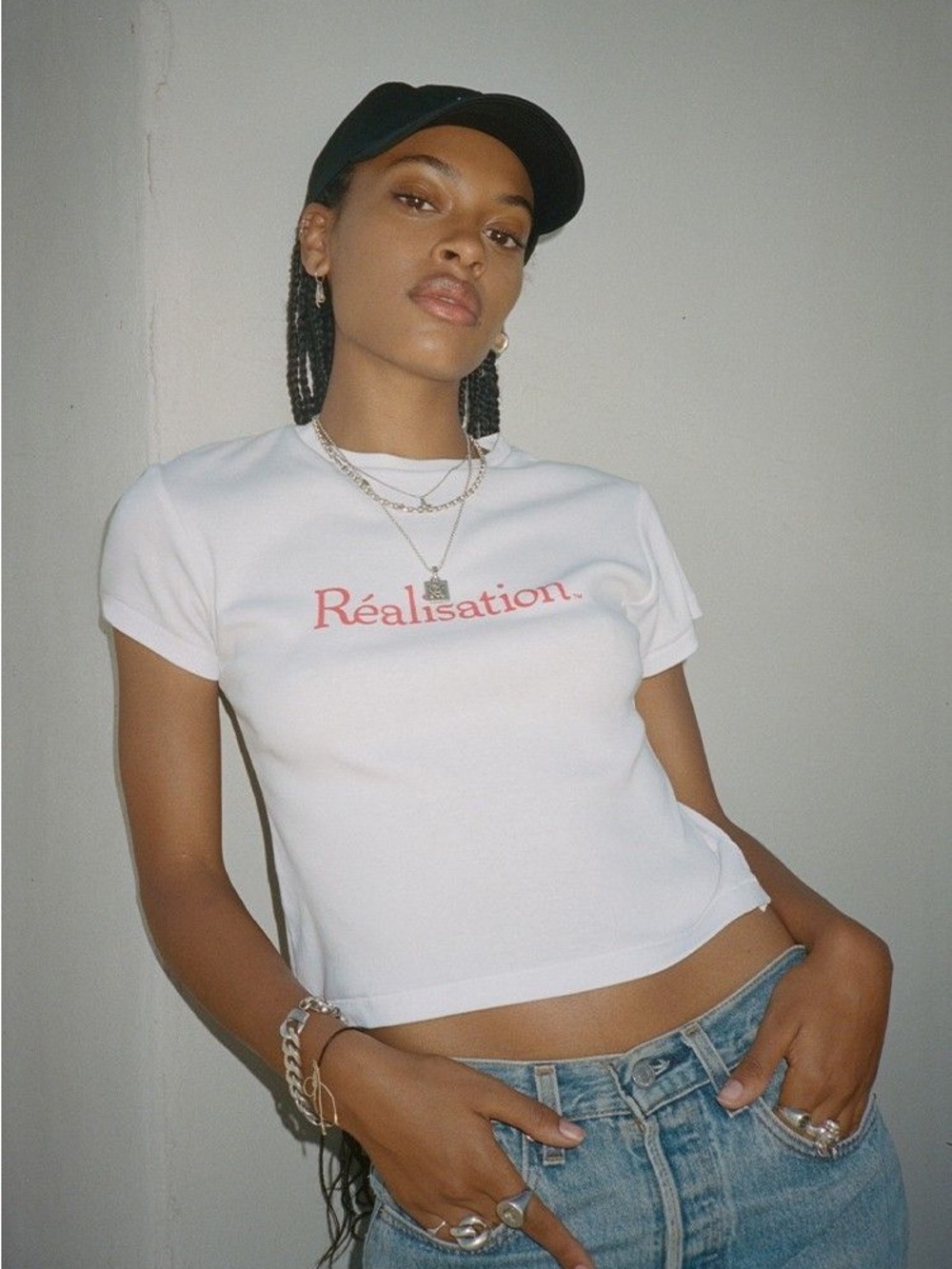 Réalisation Par White Crop Tee